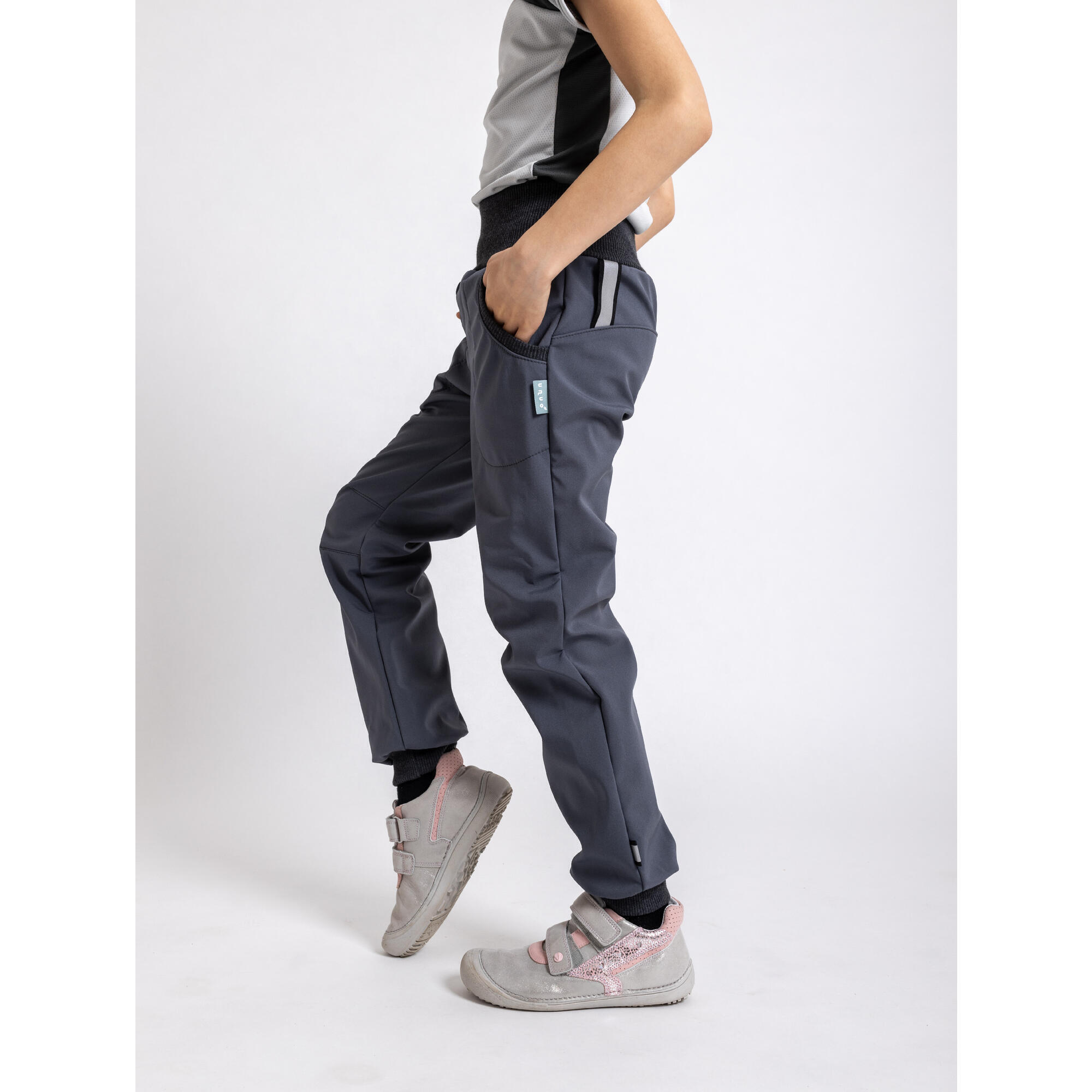 Softshell-Hose mit Fleece für Kinder Street, D. Grau 3/6