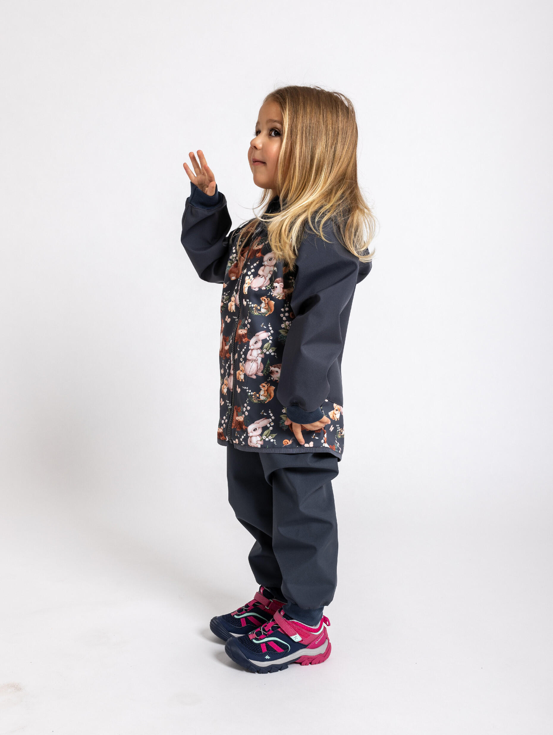 Ungefütterte Softshell-Hose für Kleinkinder Basic, D. Grau 4/7