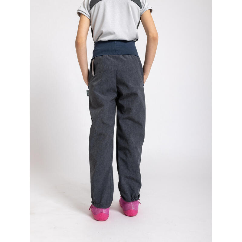Dětské softshellové kalhoty s fleecem Basic, Žíhaná Antracitová