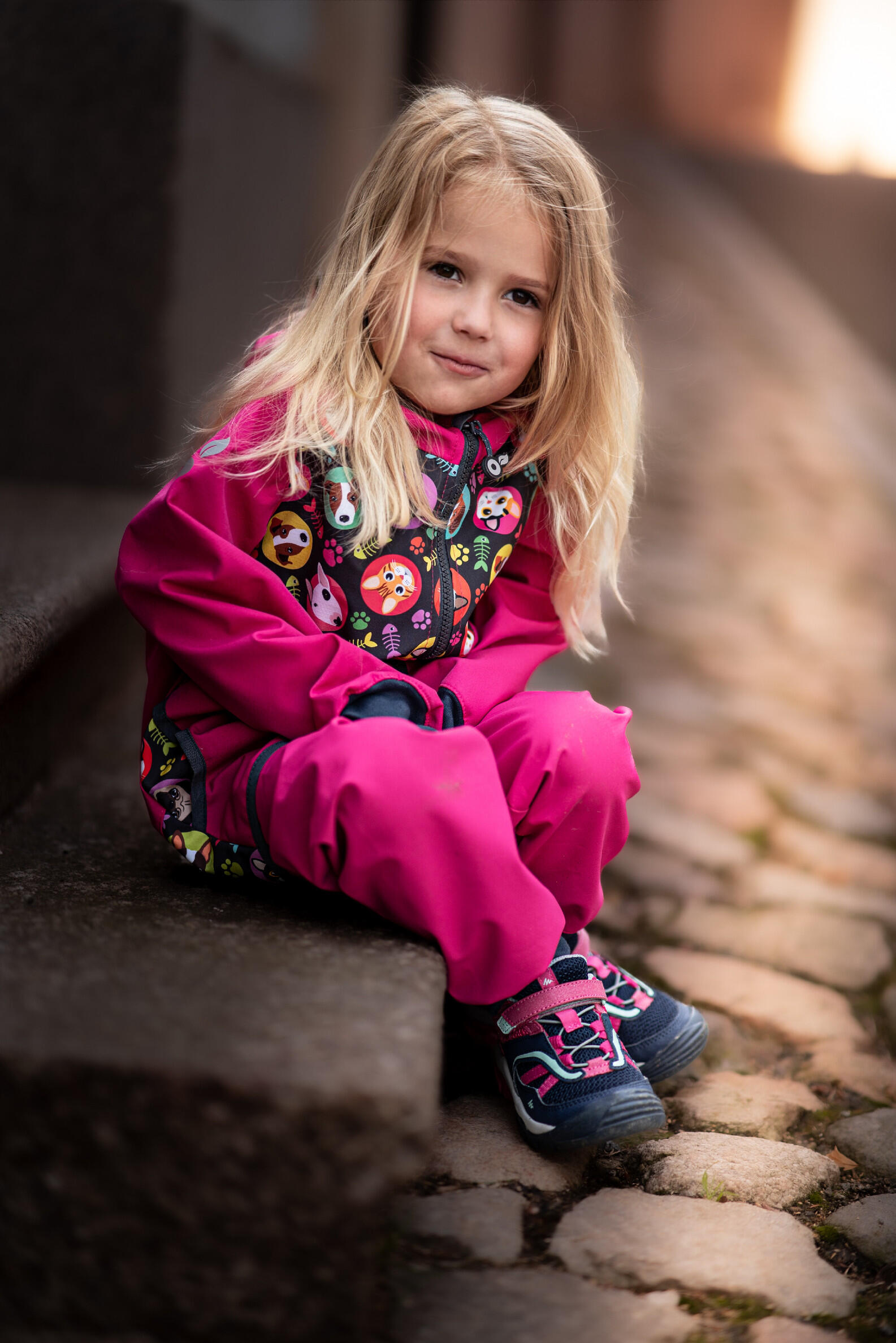 Ungefütterte Softshell-Hose für Kleinkinder Basic, Fuchsia 6/7