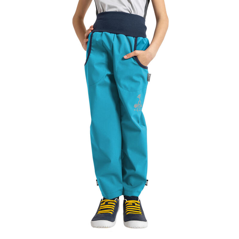 Dětské softshellové kalhoty bez zateplení Basic, Smaragdová