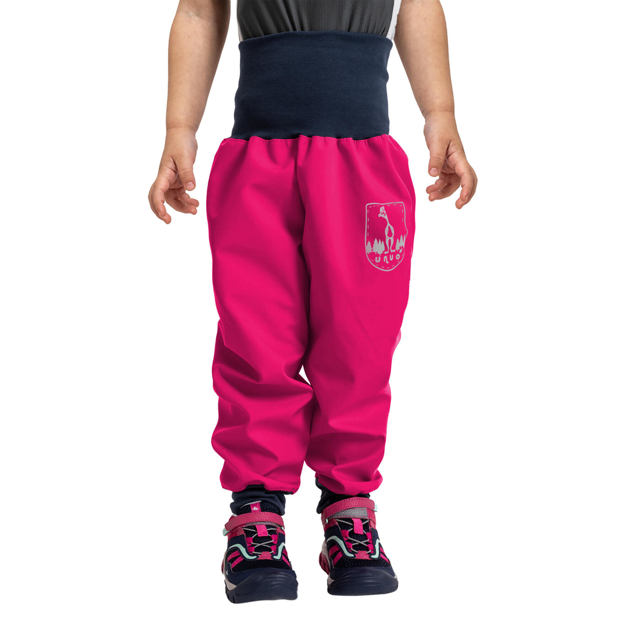UNUO Batolecí softshellové kalhoty bez zateplení Basic, Fuchsiová