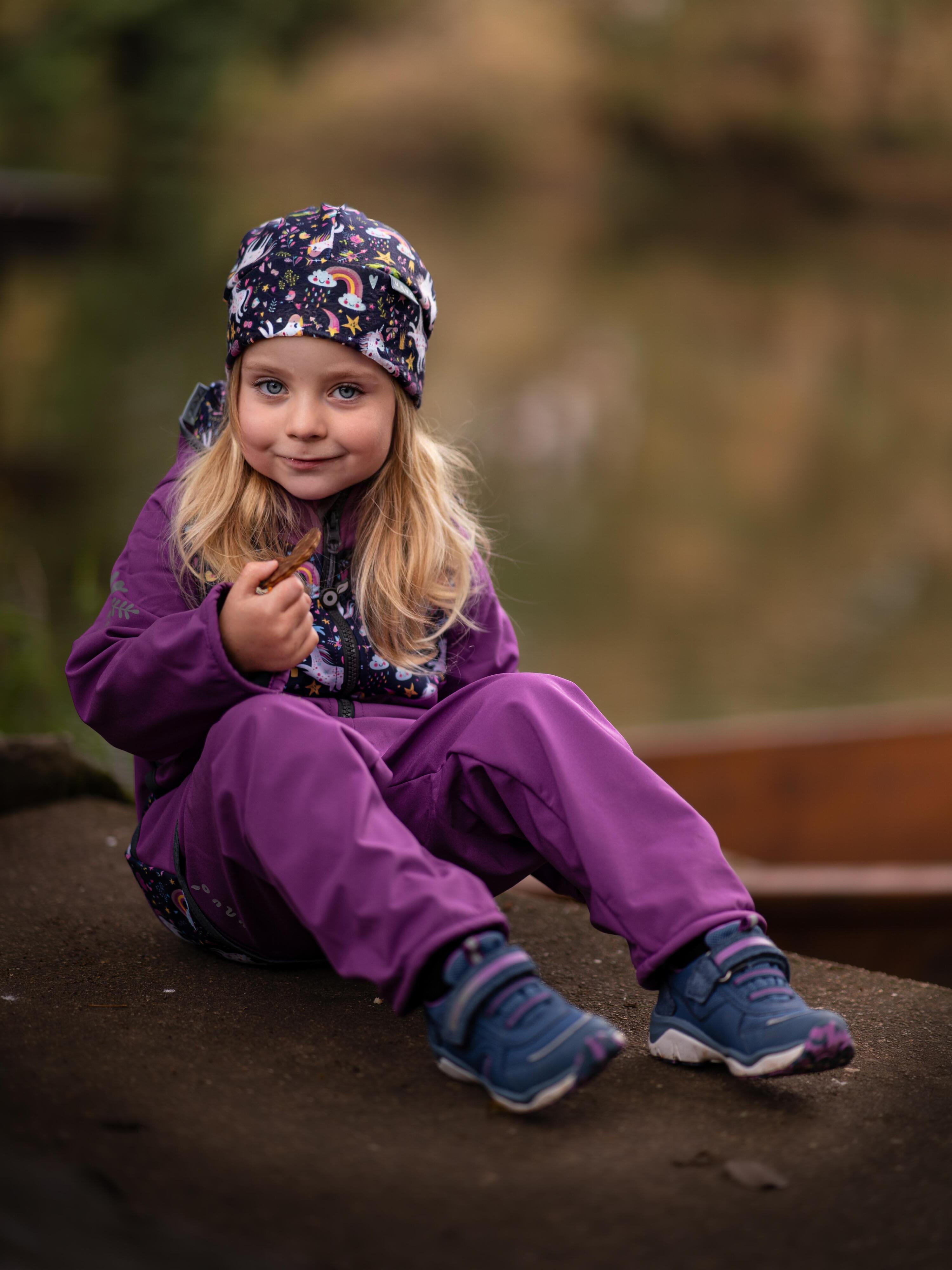 Softshell-Hose mit Fleece für Kleinkinder Basic, Brombeere, Einhörner 5/7