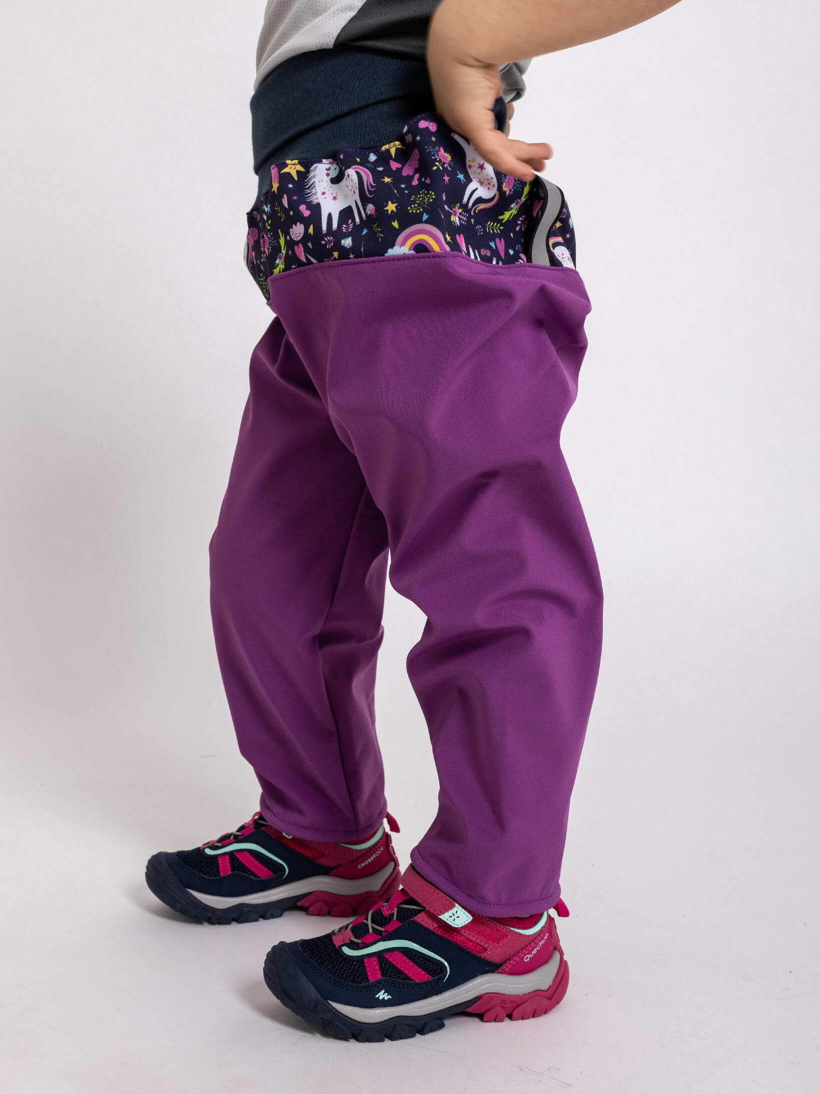 Softshell-Hose mit Fleece für Kleinkinder Basic, Brombeere, Einhörner 2/7