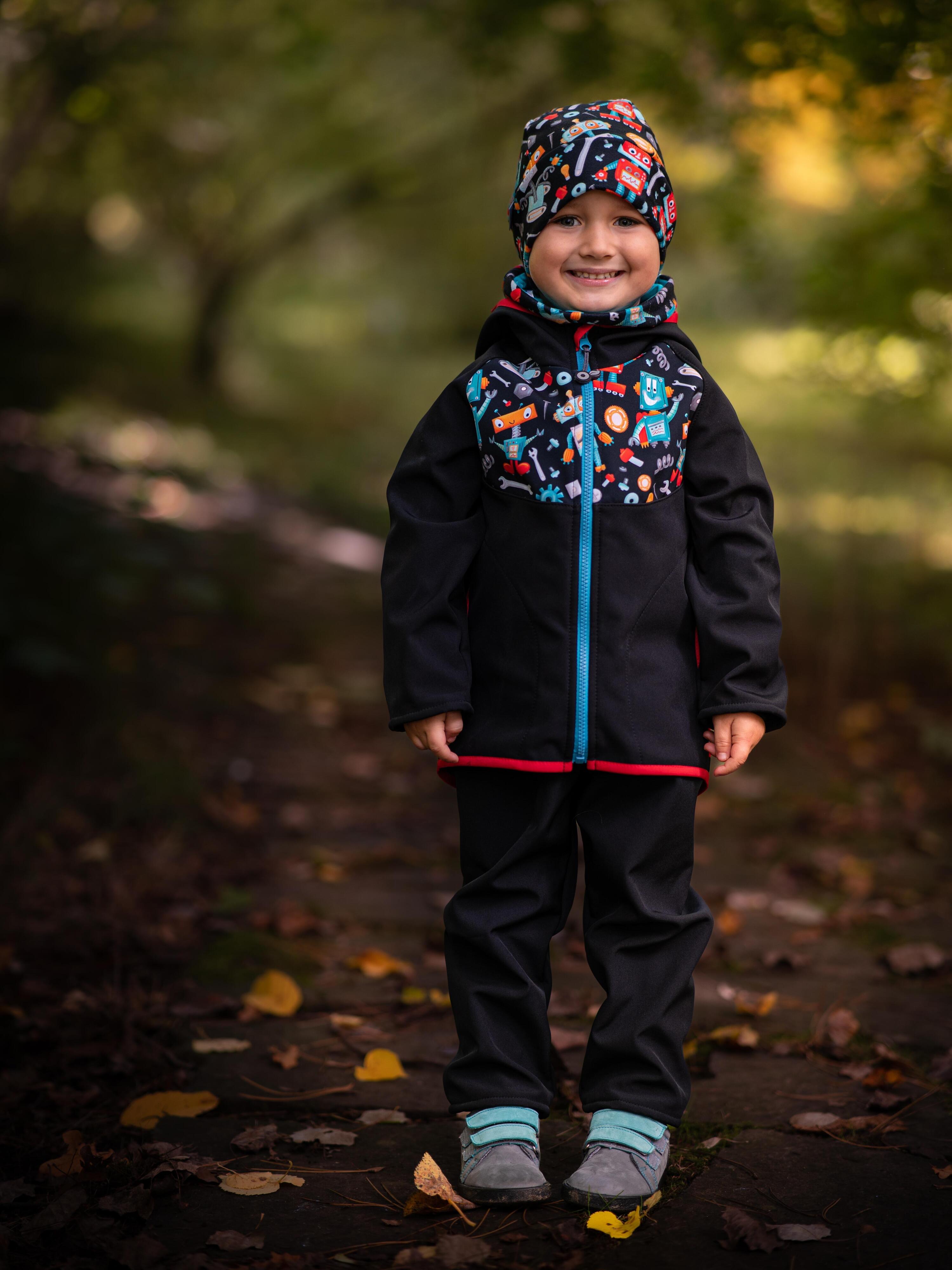 Softshell-Hose mit Fleece für Kleinkinder Basic, Schwarz 6/7