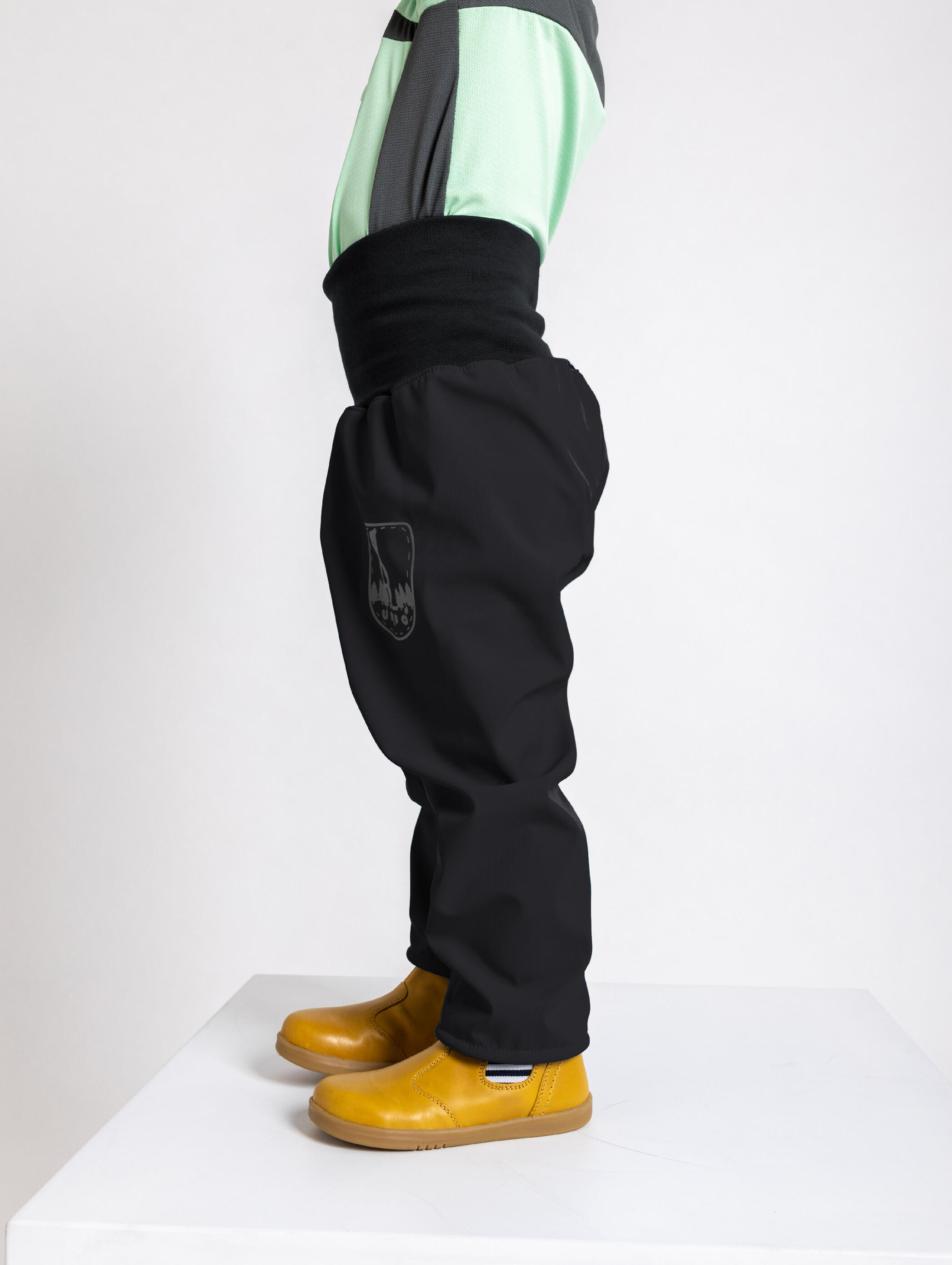 Softshell-Hose mit Fleece für Kleinkinder Basic, Schwarz 3/7