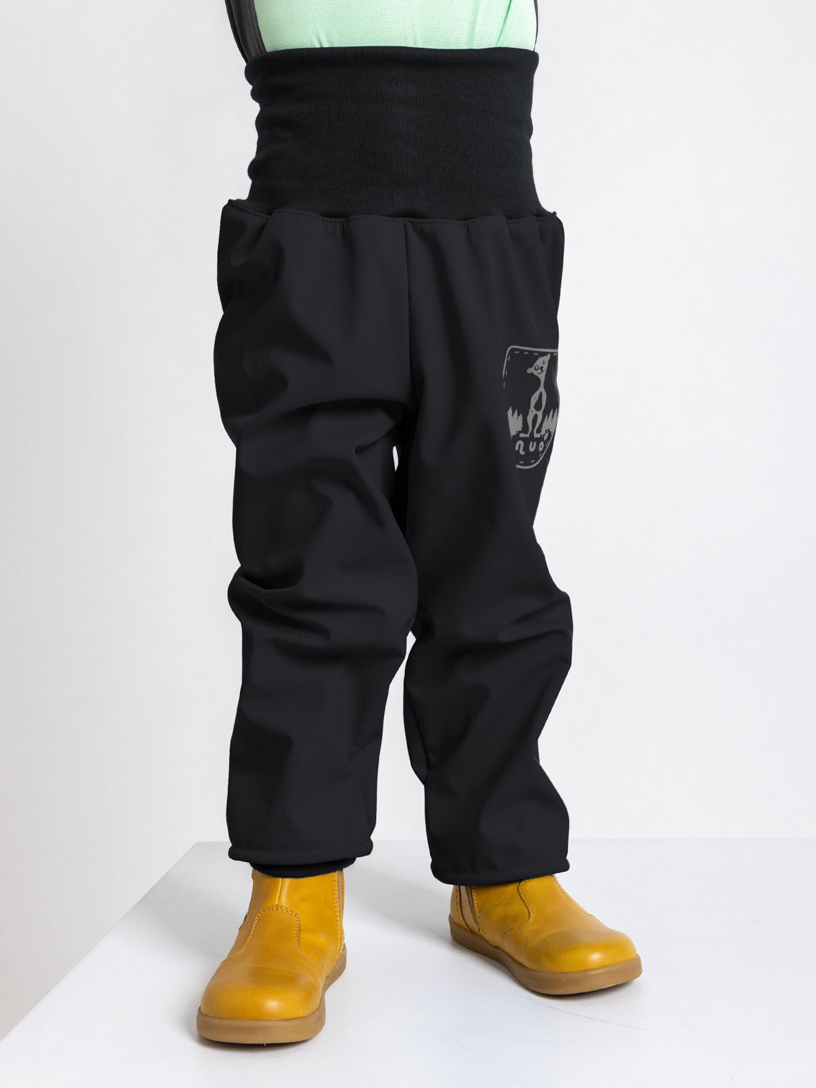Softshell-Hose mit Fleece für Kleinkinder Basic, Schwarz 2/7