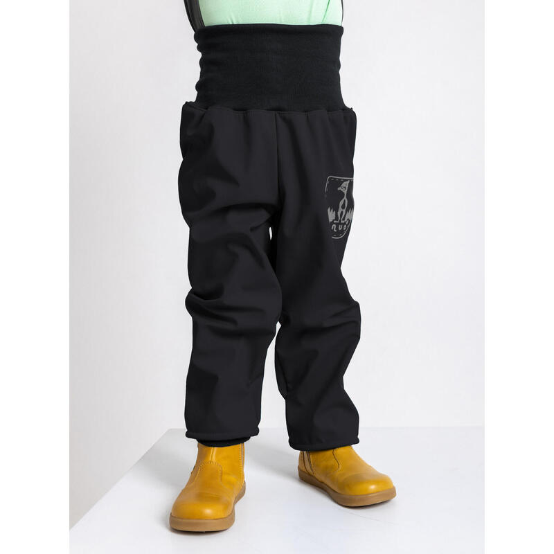 Batolecí softshellové kalhoty s fleecem Basic, Černá