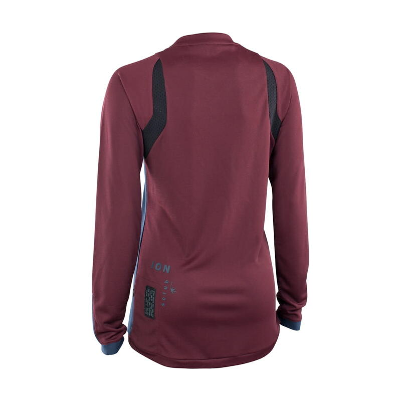 ION Tee LS Scrub AMP WMS - Maillot manches longues femme - Red Haze - Rouge/Bleu