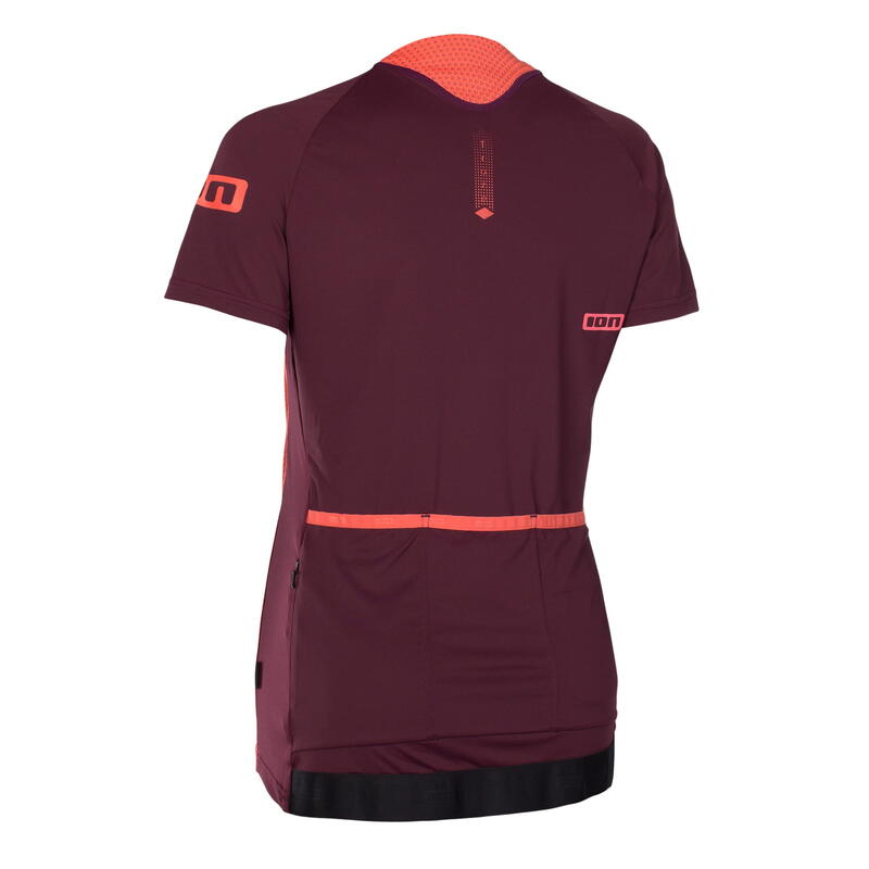 Tee Half Zip SS Traze AMP - rojo oscuro - Mujer