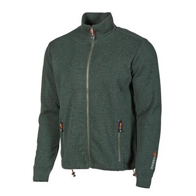 Strickjacke Hadar Full Zip Rifle Green - feine Merinowolle - Grün