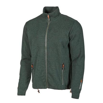 Strickjacke Hadar Reißverschluss Rifle Green - feine Merinowolle - Grün
