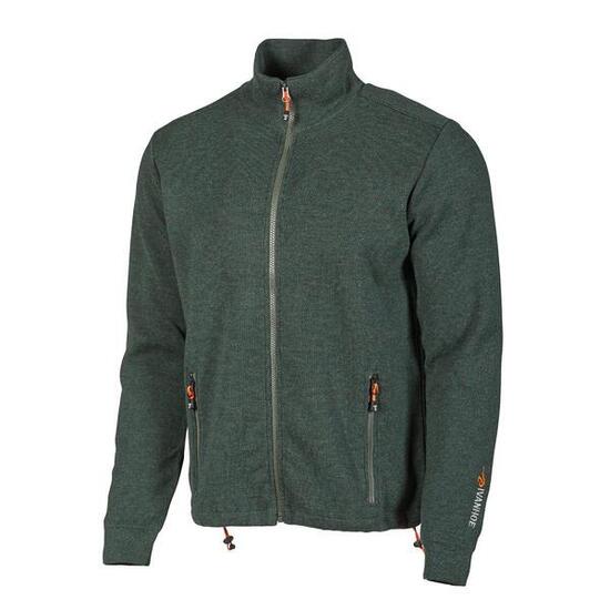 Strickjacke Hadar Full Zip Rifle Green - feine Merinowolle - Grün