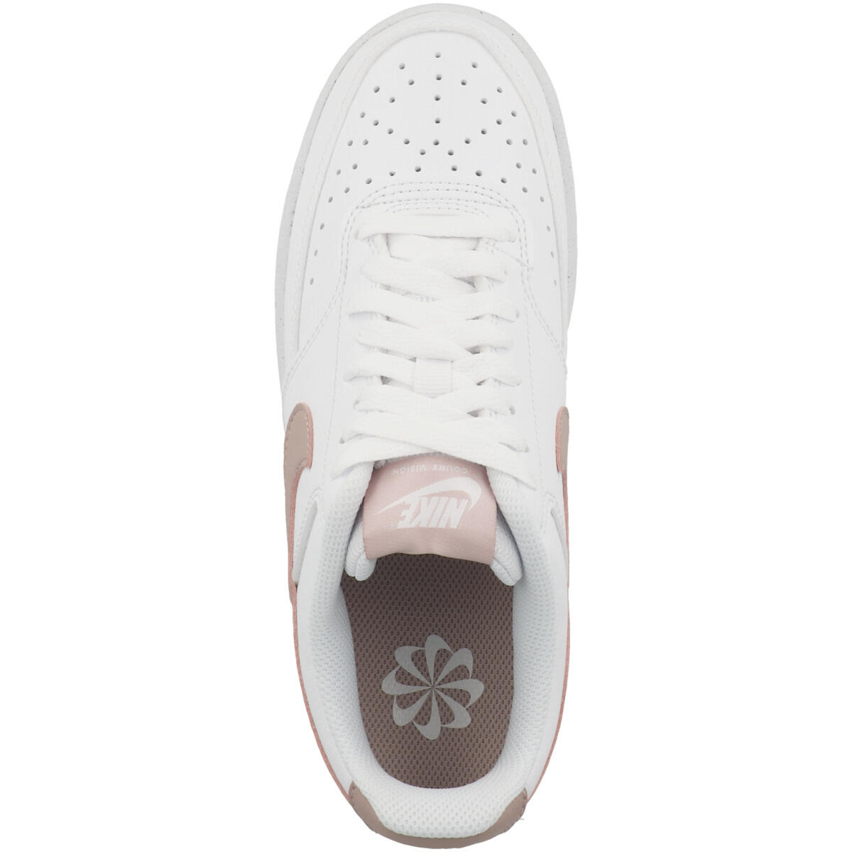 nike white & pink court vision trainers