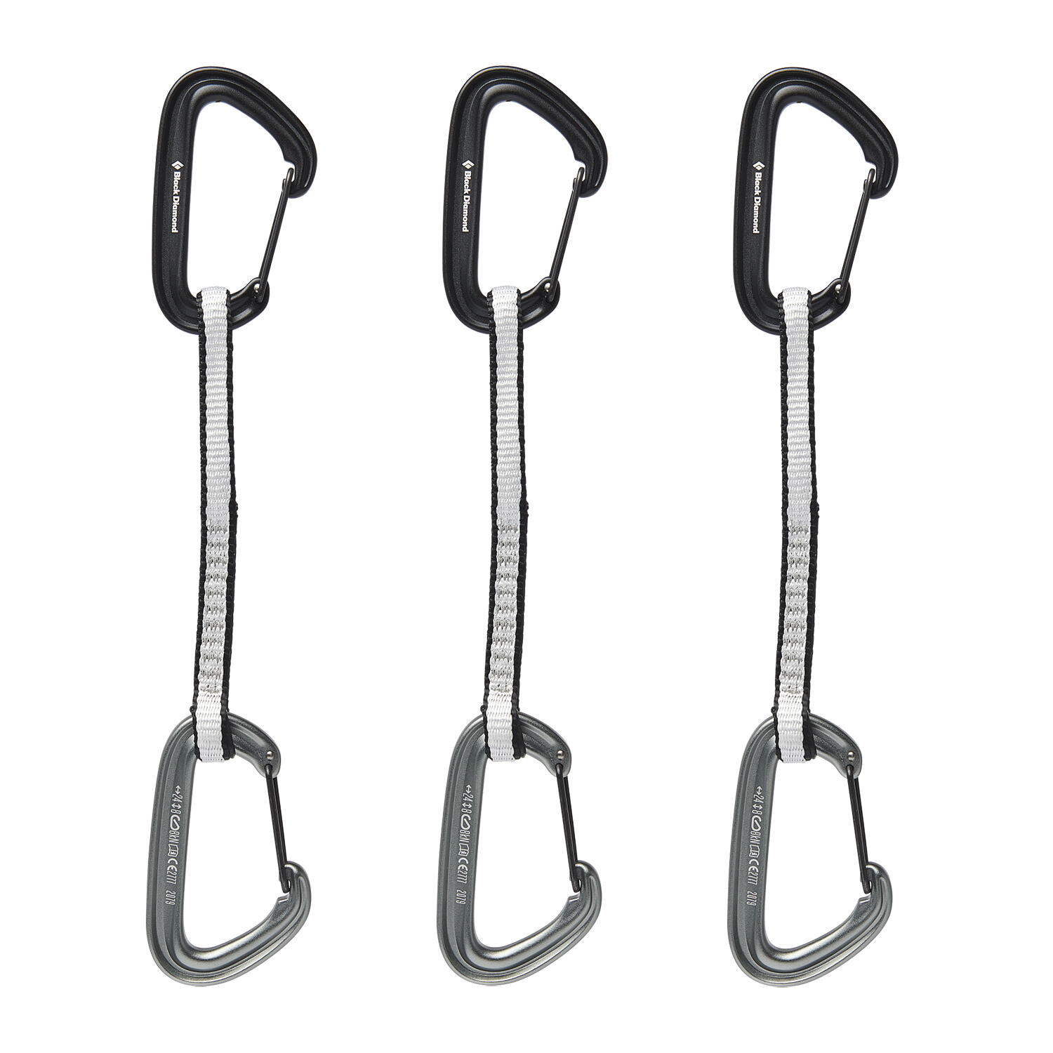 Dégaines Black Diamond LiteWire 16 cm – pack 3 mousq. forgés, sangle Dynex 12 mm 2/3