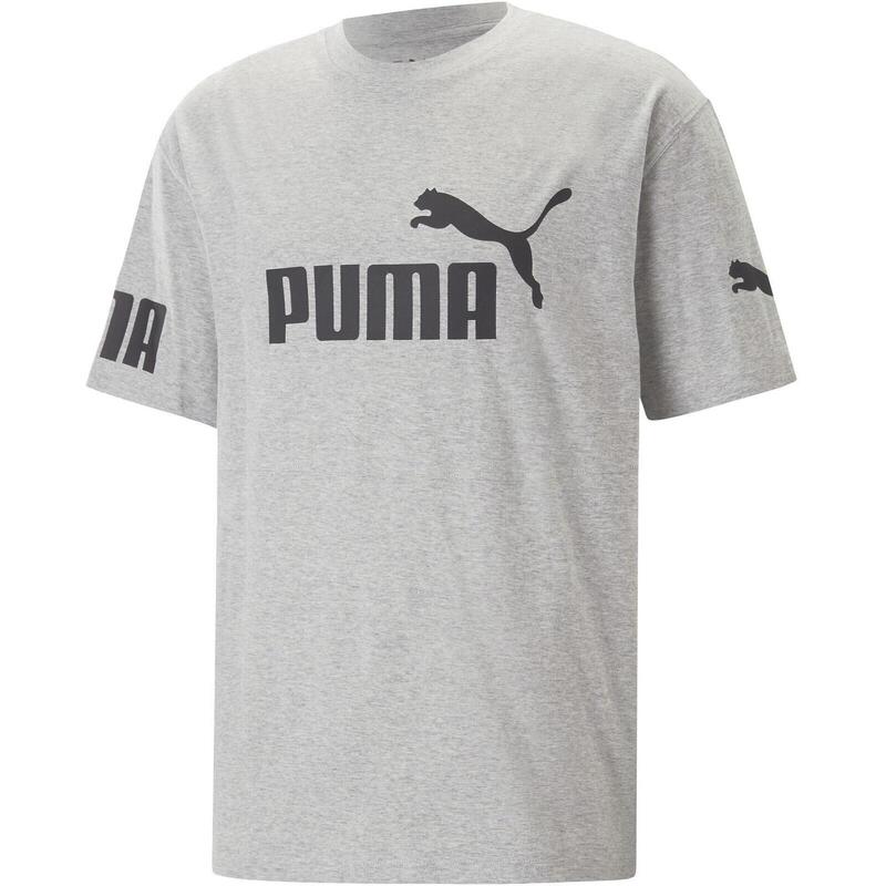 Camiseta Puma Power Colorblock, Gris, Hombres