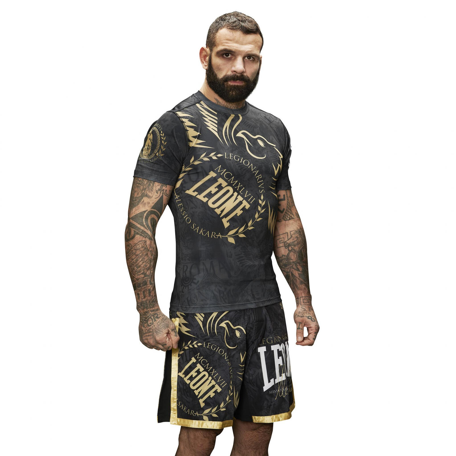 Leone1947 Rashguard LEGIONARIVS II manga corta negro L 5/6