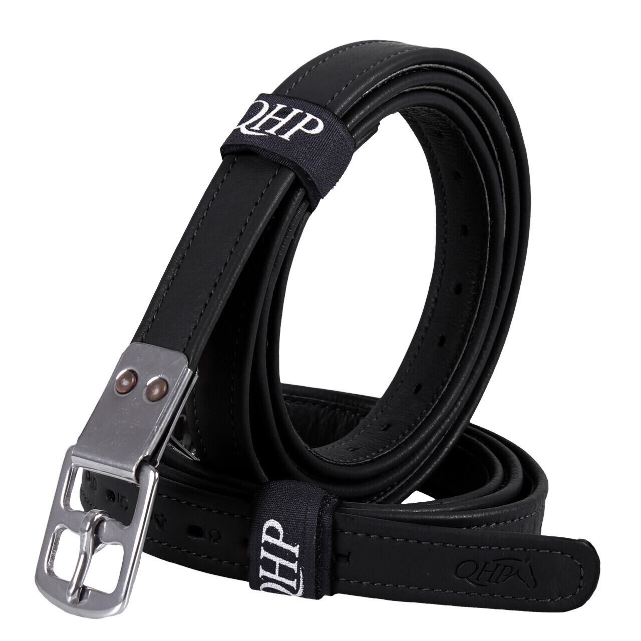 Qhp - Étrivières Pour Cheval En Cuir Ultra Solide Qhp - Etrivière - Noir - 135 - Decathlon