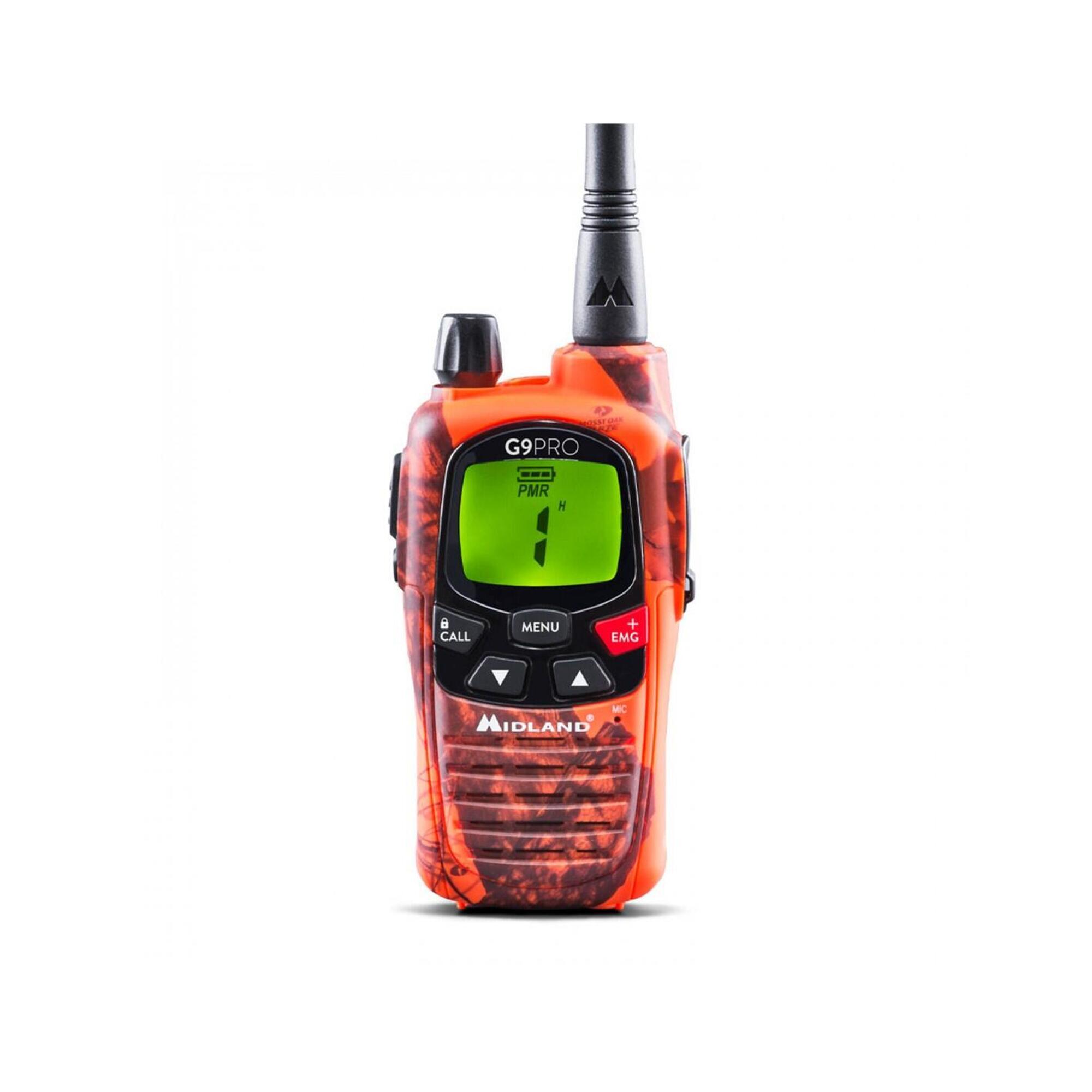 Midland - Midland G9e Pro Blaze– Talkie-walkie, Portée 12 Km Max, 101 Canaux, Durée 23h - Talkie-walkie - Marron|orange|vert - Taille Unique - Decathlon