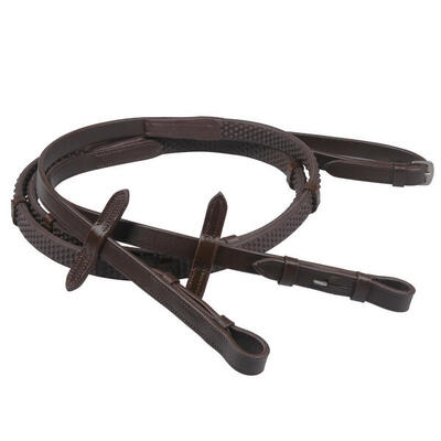Teugels voor paarden van zacht rubber met stops qhp