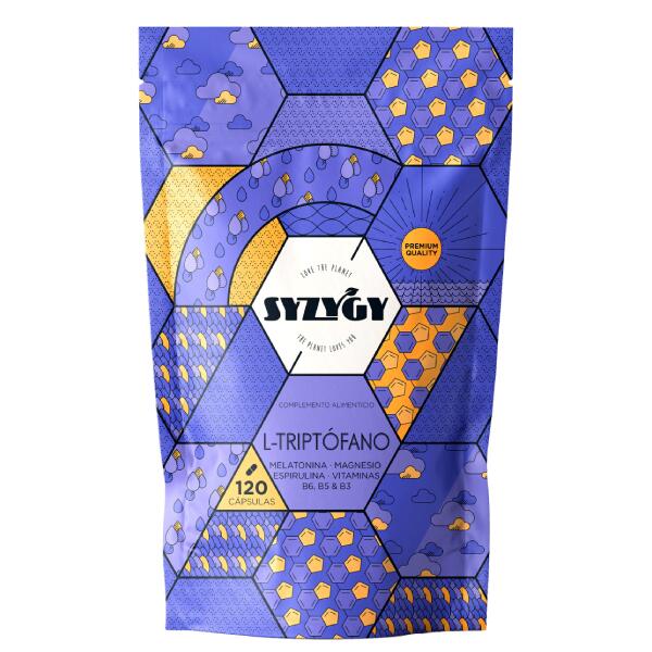 SYZYGY FOOD Triptofano con melatonina e magnesio, vitamina B6, B5, B3 e spirulina