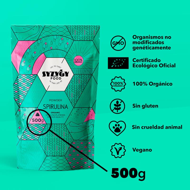 Espirulina en Polvo Ecológica Certificada Syzygy Food 500g