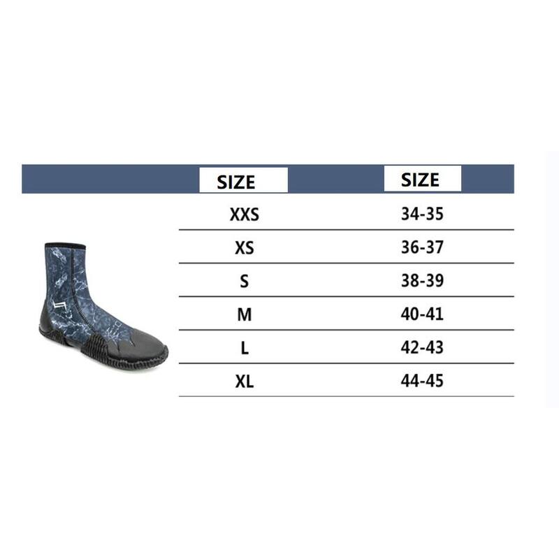 UNISEX NON SLIP SCUBA DIVING LONG BOOTS 5MM - MARBLE BLUE