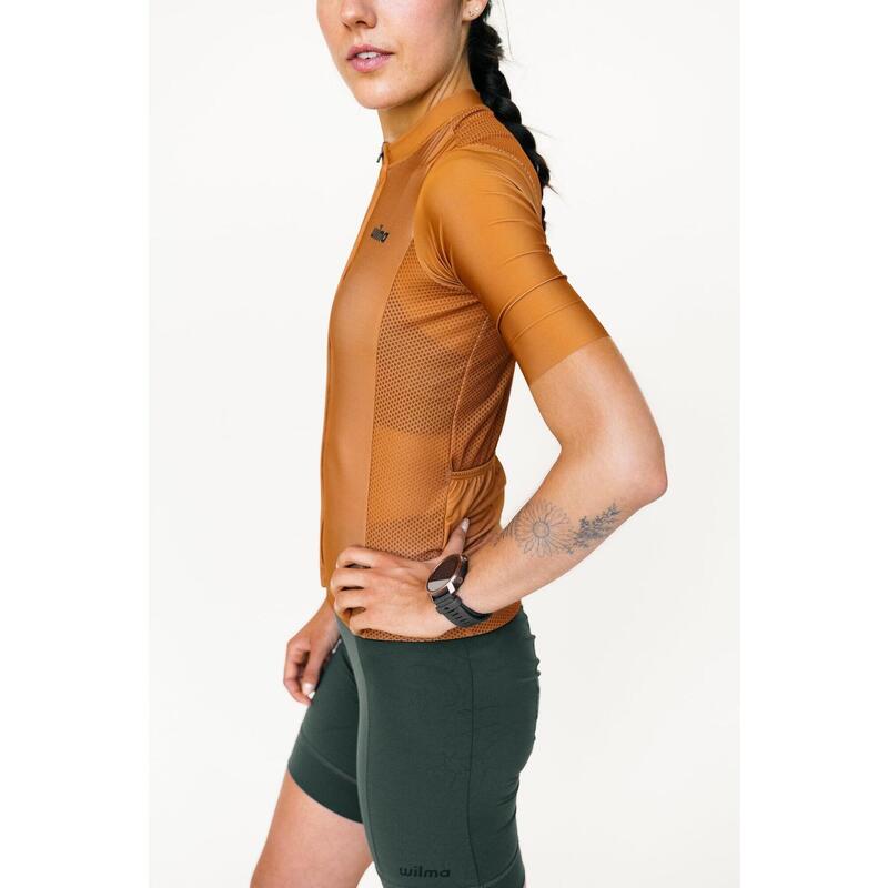 Maillot De Cyclisme Femme Manches Courtes Marron