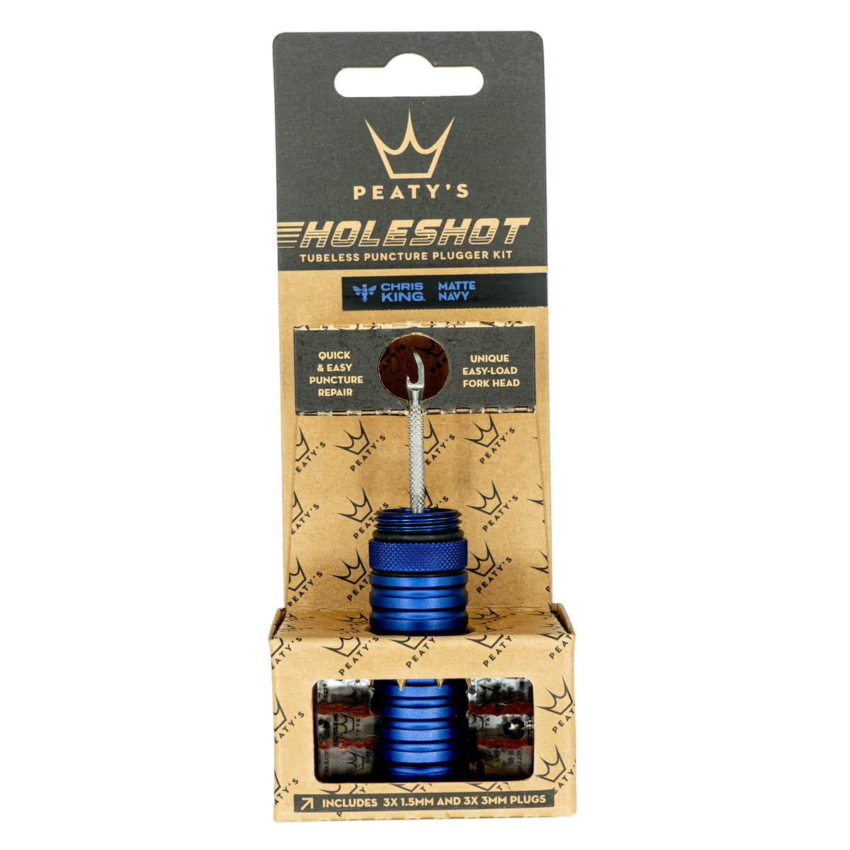 PEATY'S Peatys Holeshot Tubeless Puncture Plugger Kit - Navy
