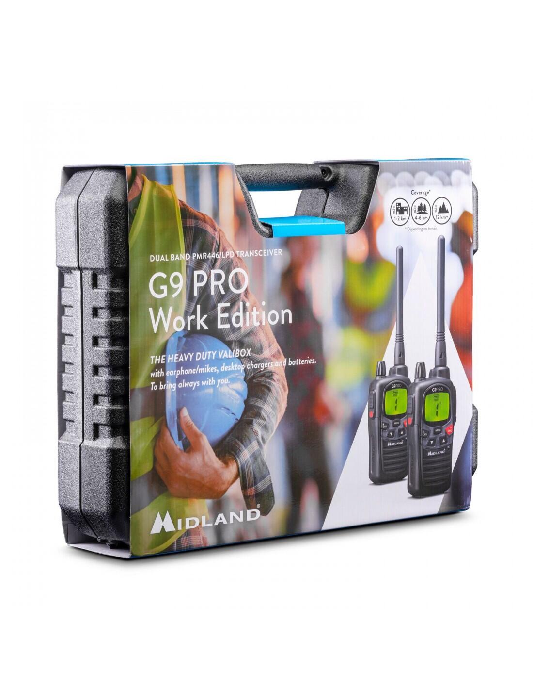 G9 PRO Work Edition Pack de 2 talkies walkies MIDLAND G9PRO et micro oreillettes 3/7