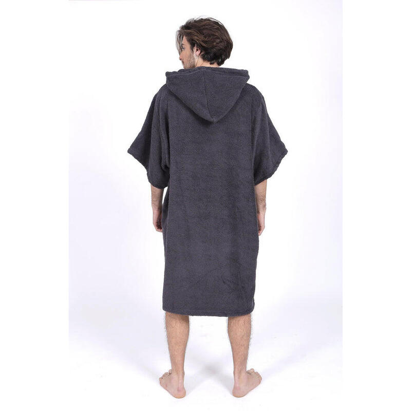 Poncho Surf Gri Închis - Mărime Unică - Bumbac - cu mâneci