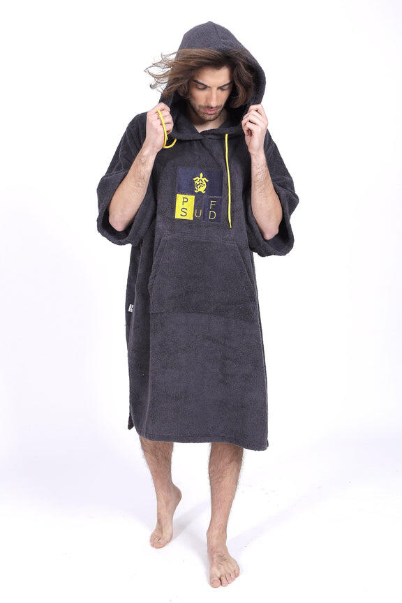 Surf Poncho | Pacifique Sud |  Grigio scuro | Con maniche 5/6