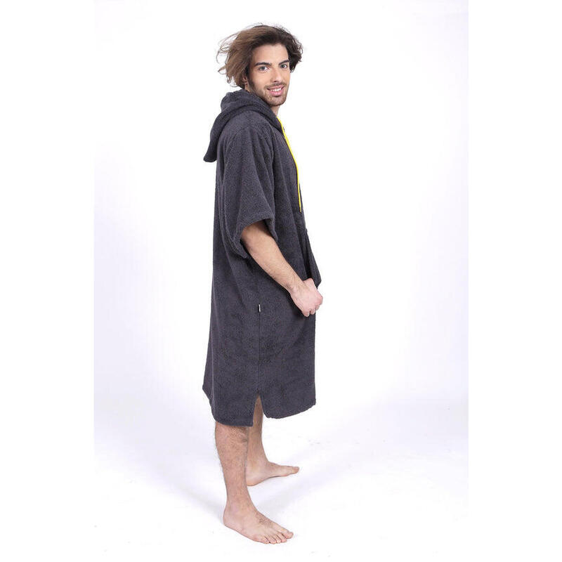 Poncho Surf Gri Închis - Mărime Unică - Bumbac - cu mâneci