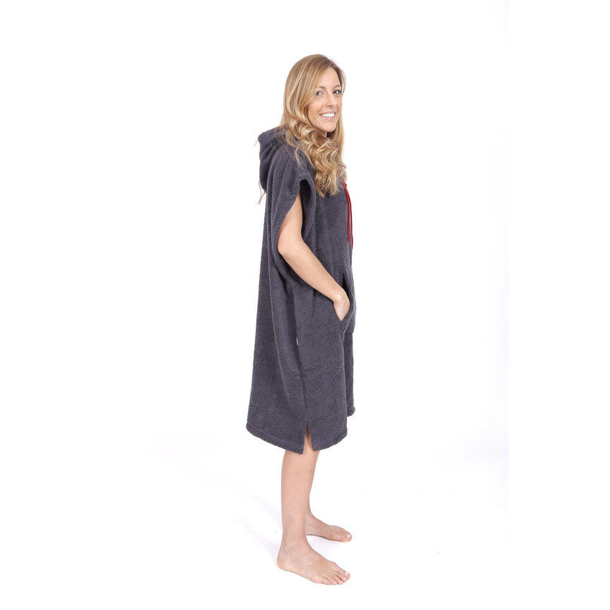 Poncho Surf Olaian 900 Adulto Azul Marino algodón