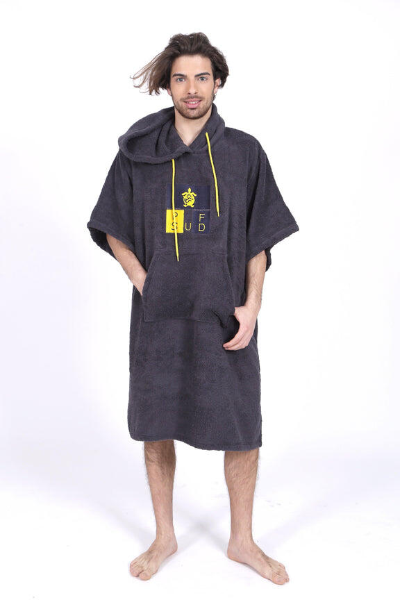 Surf Poncho | Pacifique Sud |  Grigio scuro | Con maniche 6/6
