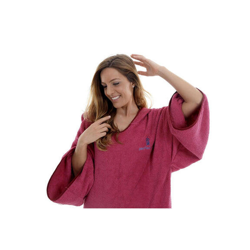 Poncho roz Surf - Mărime universală - Bumbac - cu mâneci