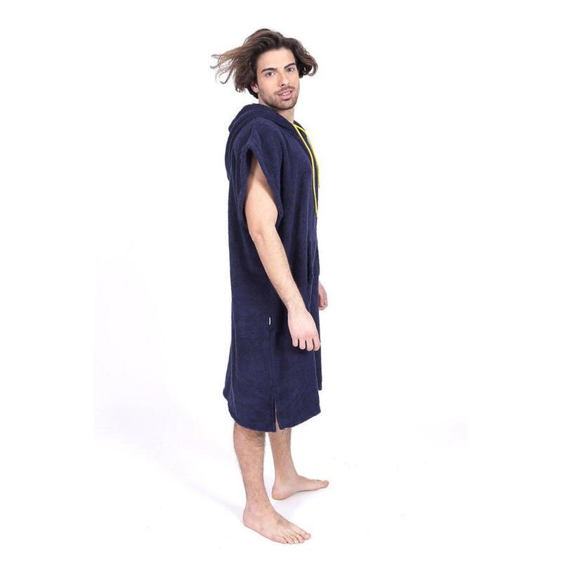 Pacifique Sud - Poncho Surf Blauw & Geel - Mouwloos Grote Maat