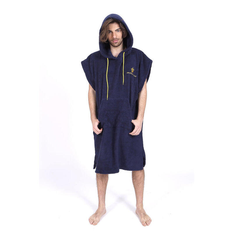 Pacifique Sud - Poncho Surf Blauw & Geel - Mouwloos Grote Maat