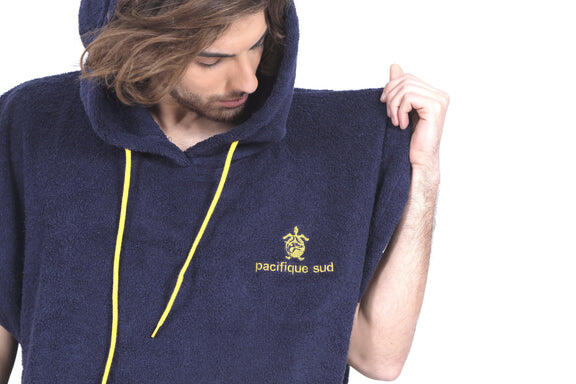 Poncho Surf  Azul y Amarillo  Sin Mangas  Talla Grande Pacifique Sud 6/6