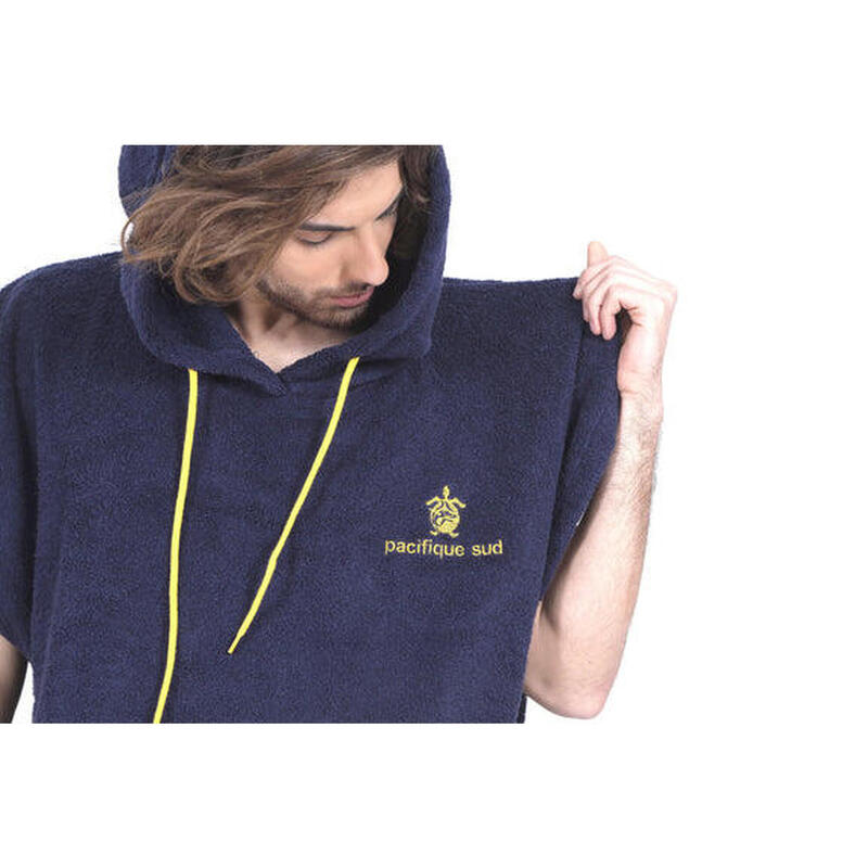 Poncho Surf Albastru - Mărime Mare - Bumbac - Fără Mâneci
