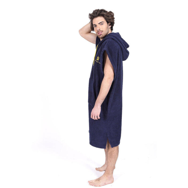 Pacifique Sud - Poncho Surf Blauw & Geel - Mouwloos Grote Maat