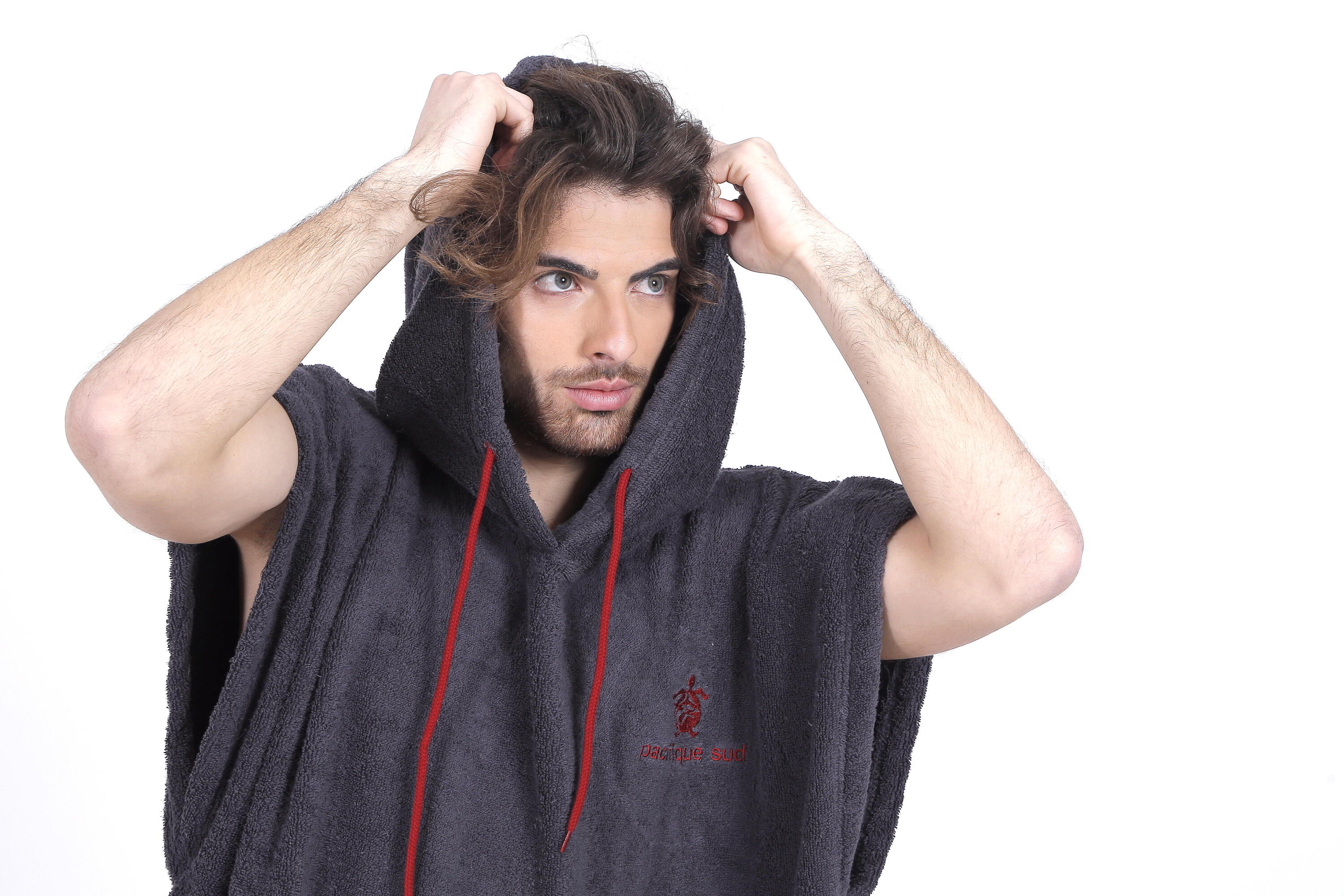 Pacifique Sud - Poncho Surf Grijs - Mouwloos Grote Maat 6/6