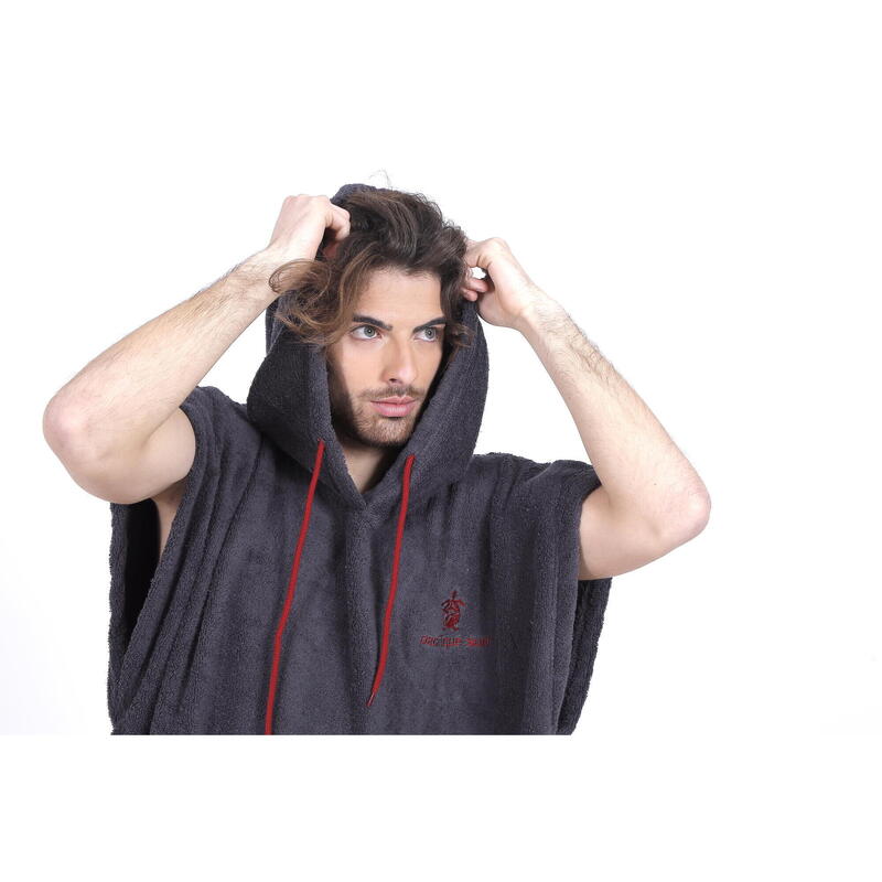 Surf Poncho | Pacifique Sud |  Grigio scuro | Senza maniche | Taglia grande