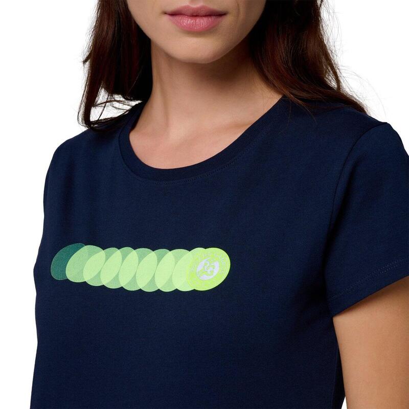 T-shirt Balle Jaune Femme Roland Garros - Navy