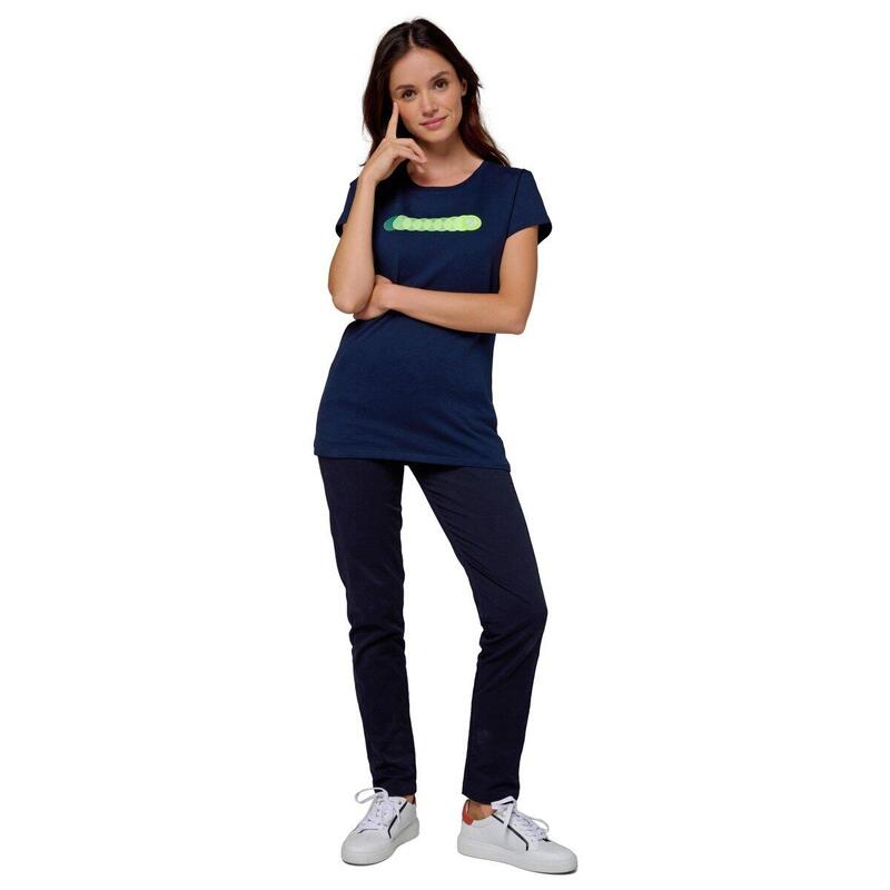 T-shirt Balle Jaune Femme Roland Garros - Navy