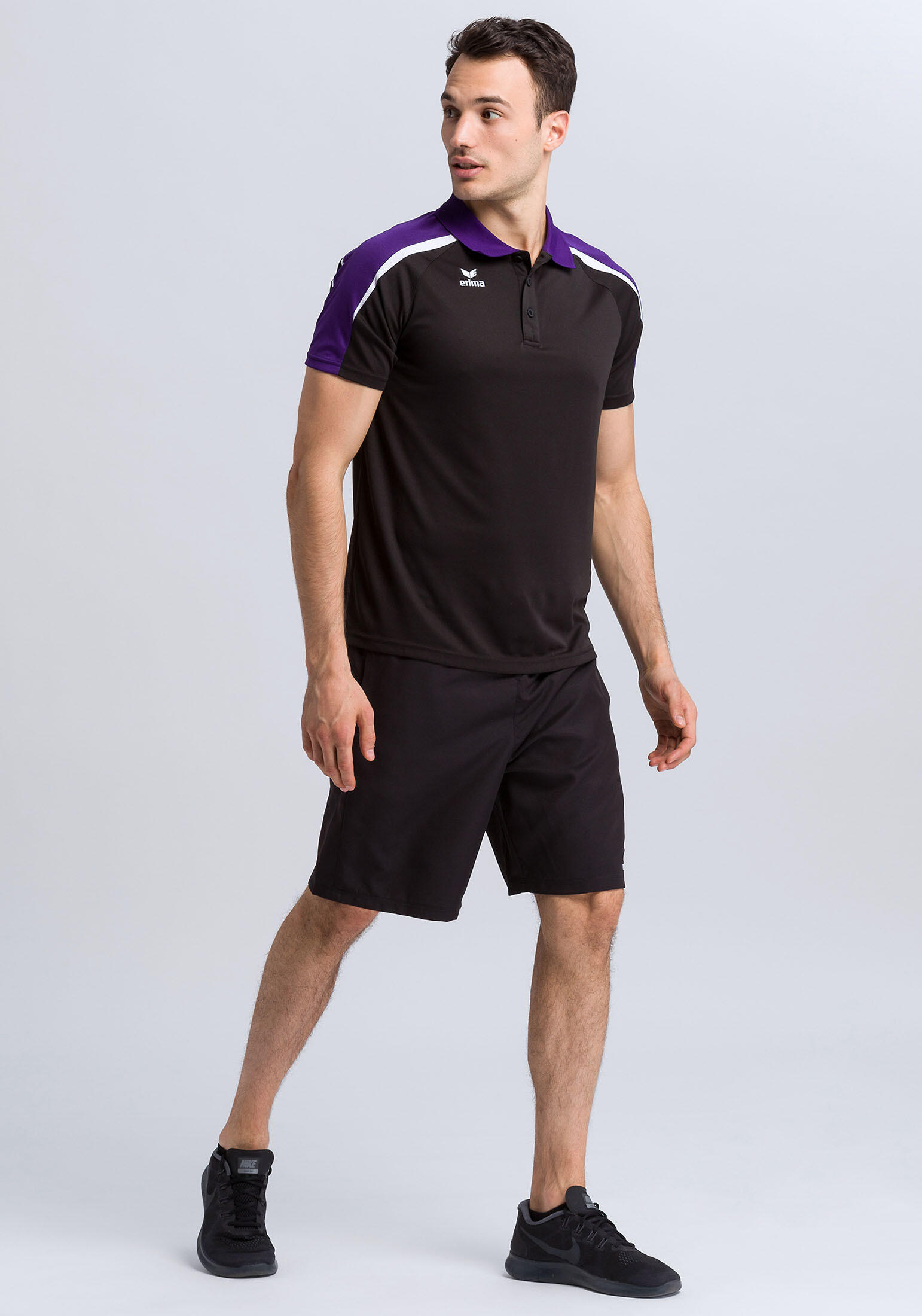 Tricou ERIMA Liga Line Negru/Mov 3/7