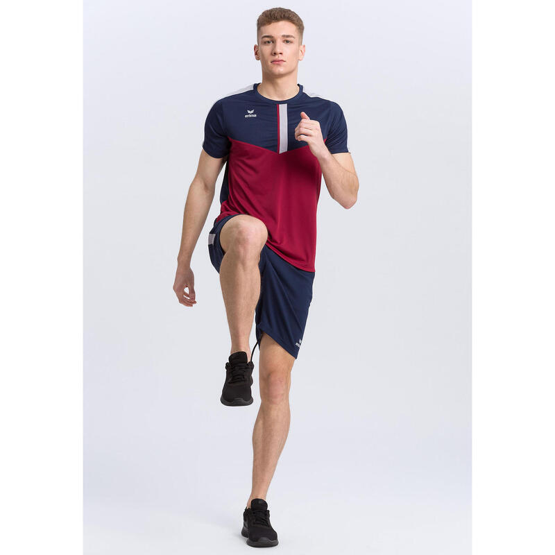 Tricou Squard Erima Navy/Visiniu/Gri