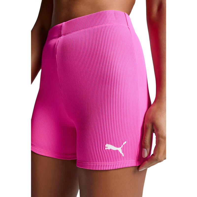 Puma Zwemshort Dames Ribbed Hot Pants Neon Pink