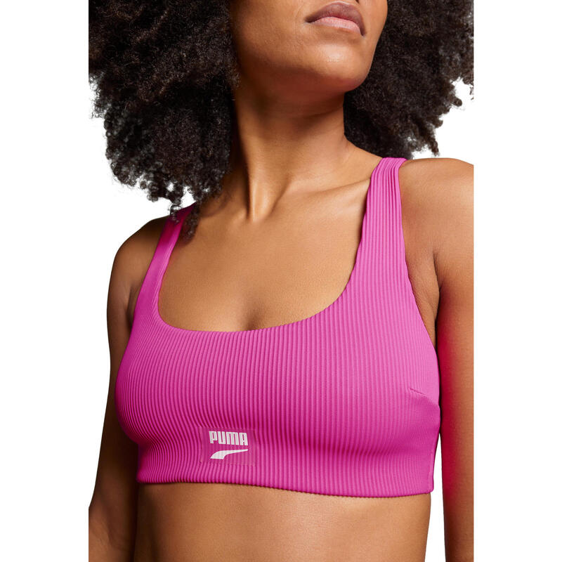 Puma Zwemtop Ribbed Scoop Neck Top  Neon Pink