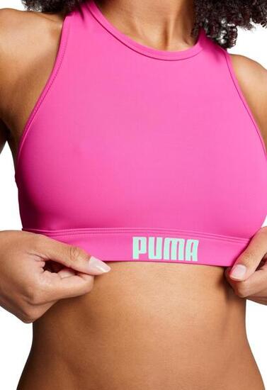 Haut à dos nageur de bain pour femmes PUMA Neon Pink